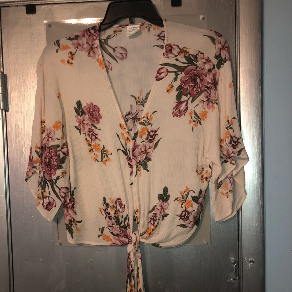 Vici floral kimono tie top - Picture 3 of 6